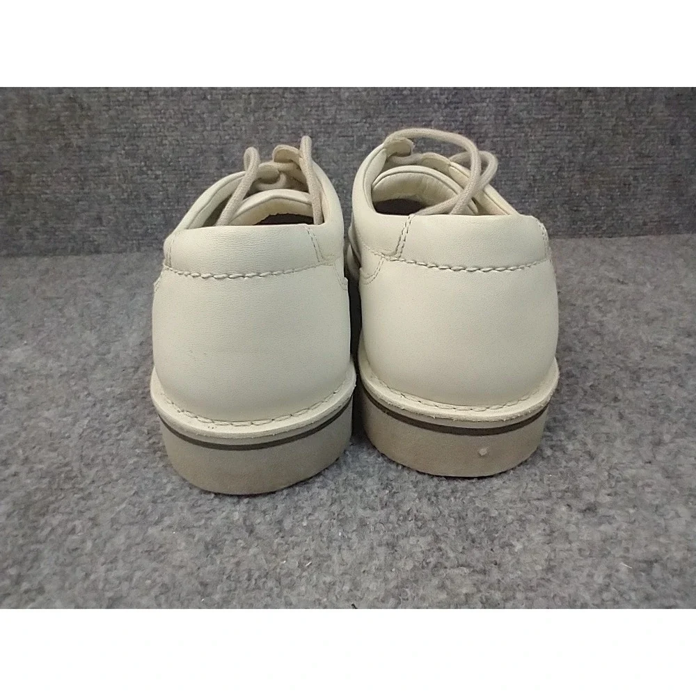 The Body Shoe Walking Oxfords Mens 9 5E White Leather Comfort Curve 18235